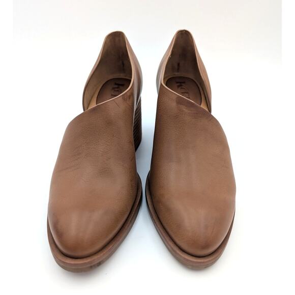 Korks Kayla Block Heel Asymmetric Pump Women's Slip-On Brown Size US7 EU38 - Picture 2 of 11